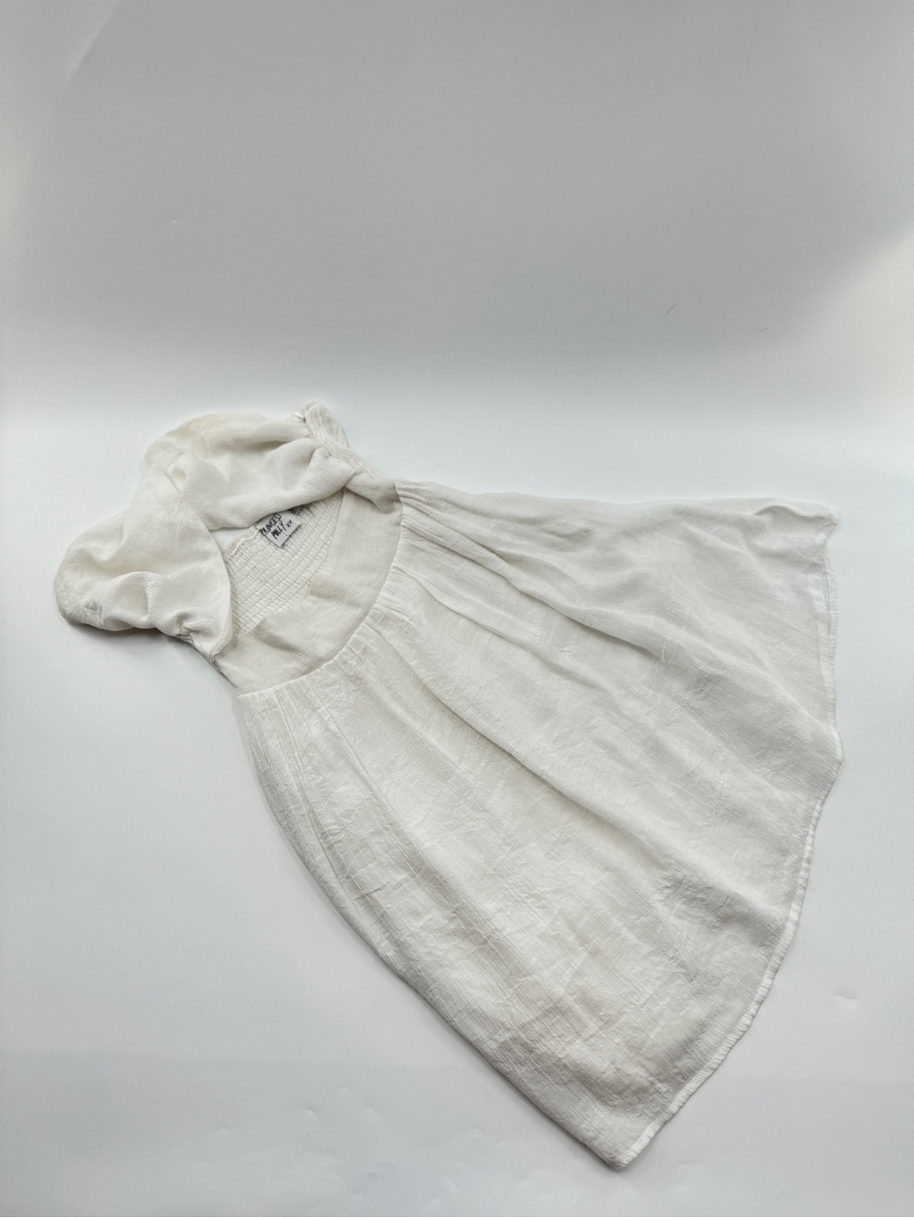 Princess Polly White Twist Front Puff Sleeve Mini Dress Women’s Size 4